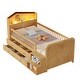 preview thumbnail 3 of 11, 82" Modern Wooden Loft Bed with LED Lights and Storage Drawers