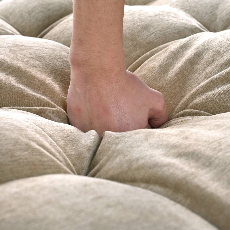 Christopher Knight Home - Modern Upholstered Chenille Fabric Sofa Bed with Tufted Seat and Detachable Pillows