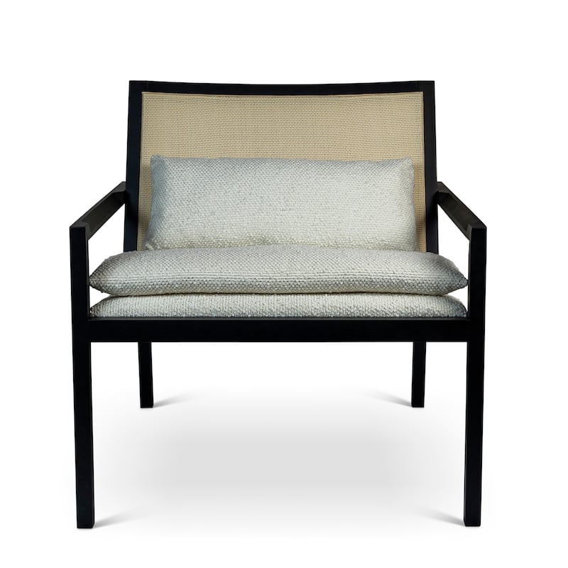 Urbia Barra Cane Lounge Chair - Ivory, Black, Natural
