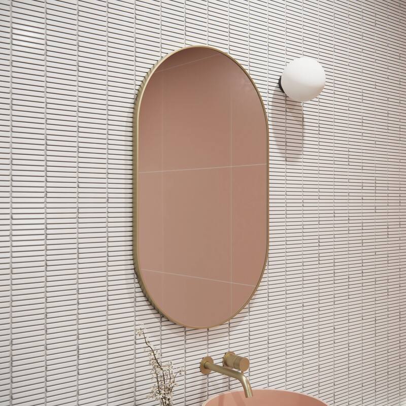 Glass Warehouse SF-PL-22X36 Inara 22" W x 36" H Contemporary Oval