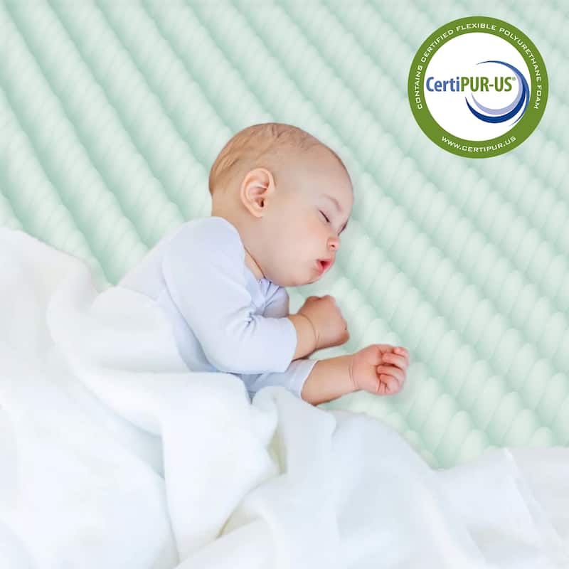 Onetan,1-Inch High Density Convoluted Eggshell Breathable Foam Topper, Add Comfort To Mattress.