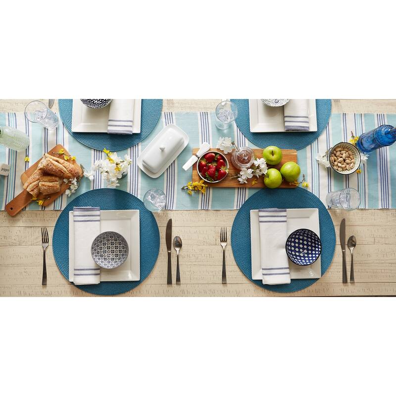 DII White Round PP Woven Placemat Set of 6