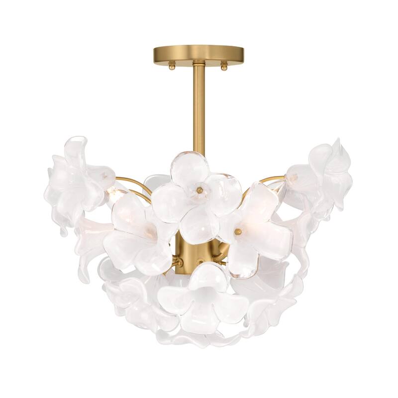 Metropolitan N2224 Bloome 3 Light 17" Wide Semi-Flush Ceiling Fixture