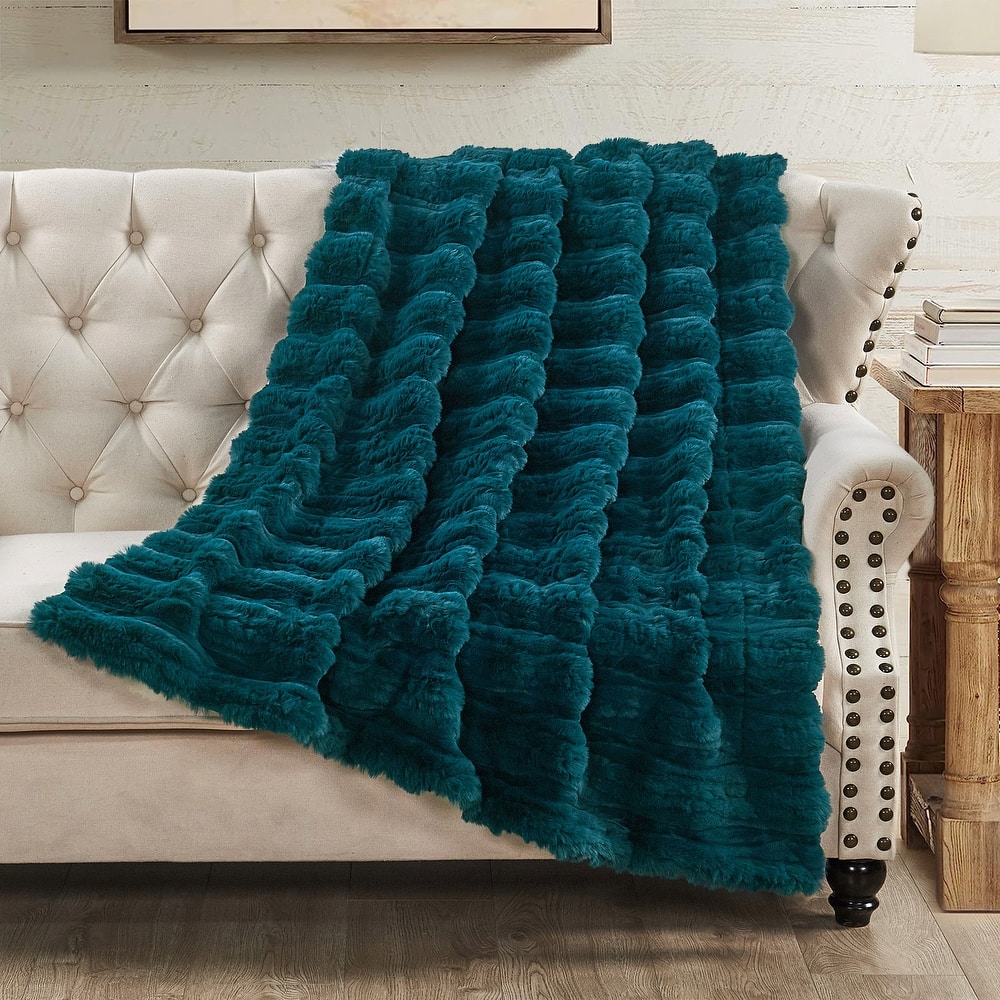 Home Soft Things Line Drawing FauxFur Throw Soft Blanket for Couch