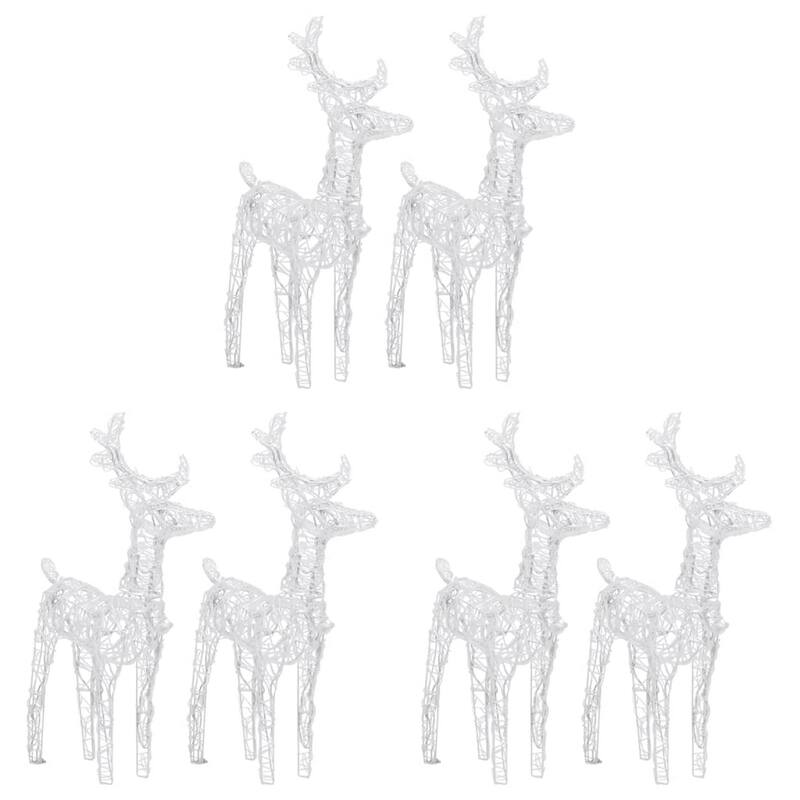 6pc Set Outdoor Christmas Reindeer with 240 Cool White LED Lights - Cold White