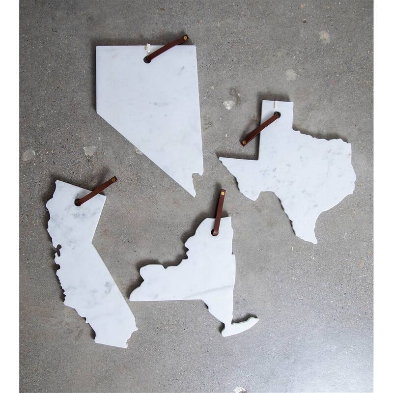 Lg Polished Marble "California" Cutting Board - A - White
