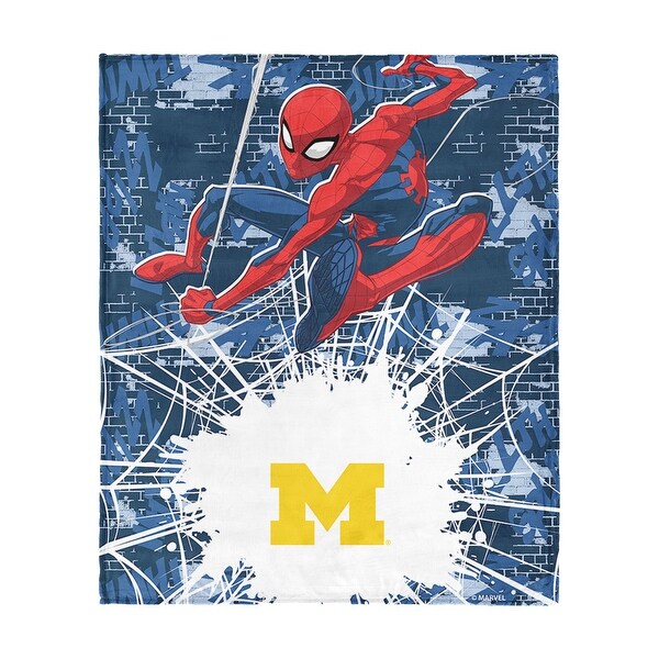 NCAA Marvel Spider-Man Web Sling Silk Touch Throw Blanket - Bed