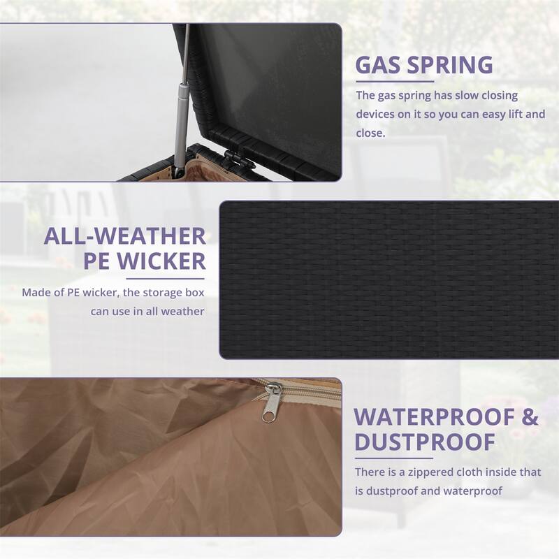 120 Gallon Waterproof Large Resin Deck Box Indoor Outdoor Lockable Storage Container for Patio Furniture, Toys and Garden Tools