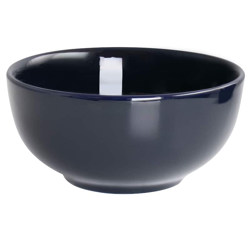 Elama Luna 18 Piece Porcelain Dinnerware Set in Dark Blue