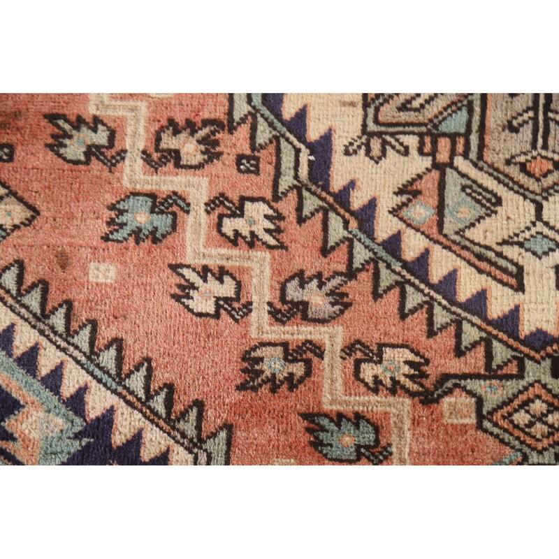 Geometric Ardebil Persian Vintage Area Rug Hand-knotted Wool Carpet - 4'9"x 10'0"