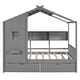 preview thumbnail 21 of 34, Wooden House Bed with Roof, 2 Drawers, and Storage Shelf
