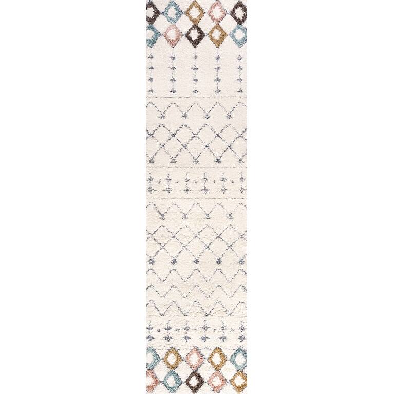 JONATHAN Y Faiza Tropical Leaves Area Rug - 2 X 8 - Multi/Cream