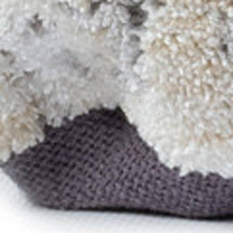 HomeRoots 18" Ivory and Light Gray Upholstered Medallion Pouf Ottoman