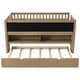 preview thumbnail 10 of 10, Twin Size Wood Low Loft Bed with Storage Shelves, Blackboard and Trundle