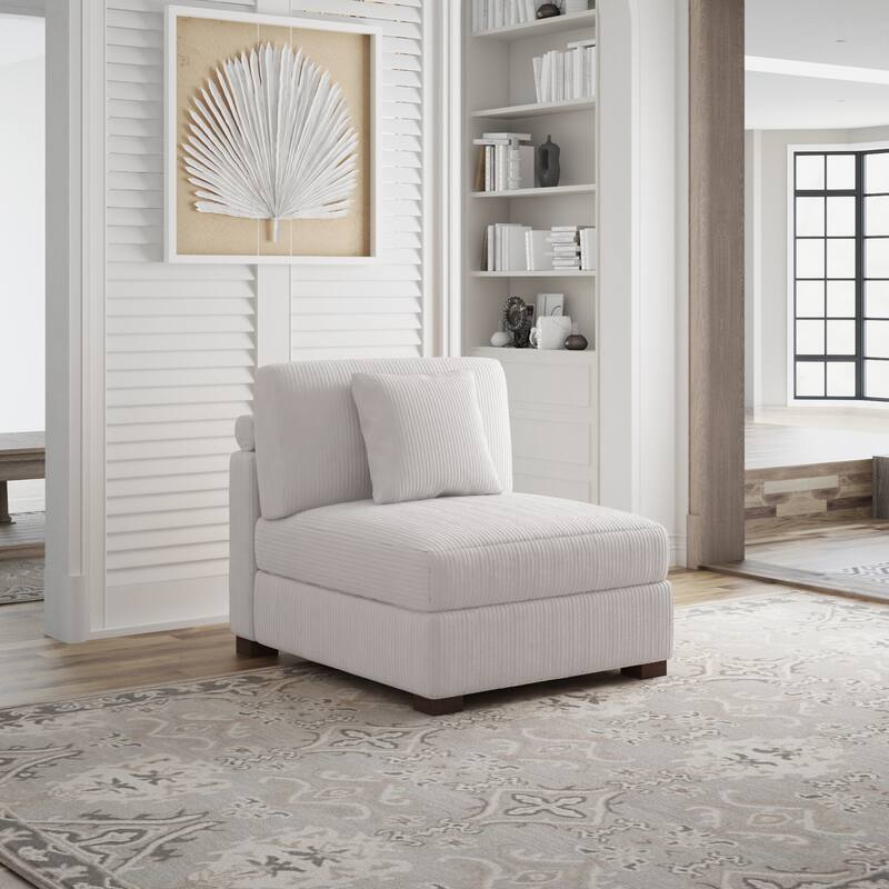 Corduroy Couch Modular Sectional Sofa with Pillows