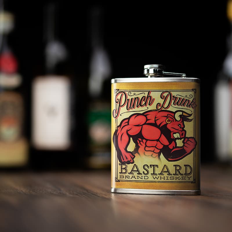 Punch Drunk Whiskey Stainless Steel 8 oz Liquor Flask