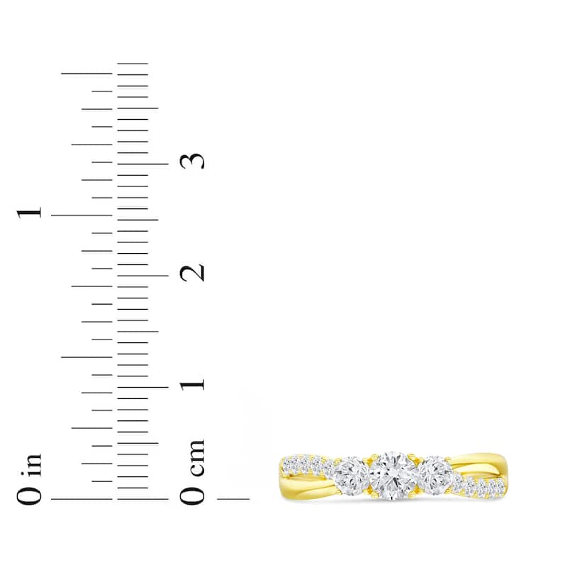 1/2ct TDW Diamond Three Stone Engagement Ring in 14K Gold for Women