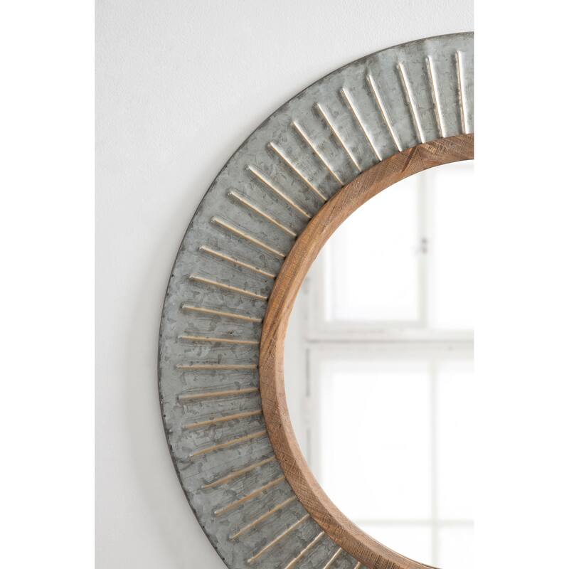 Kate and Laurel Deely Framed Wall Mirror - 29" Diameter