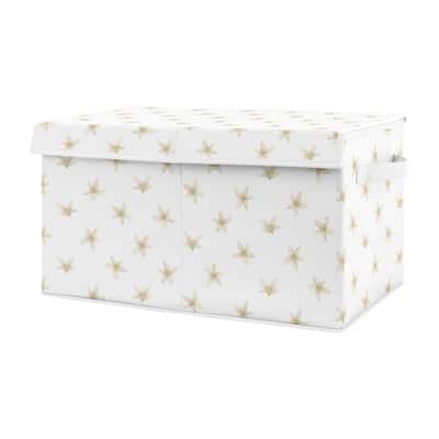 Floral Blossom Girl Kids Fabric Toy Bin Storage - Beige Watercolor Boho Bohemian Farmhouse Flower Botanical For Lemon Collection