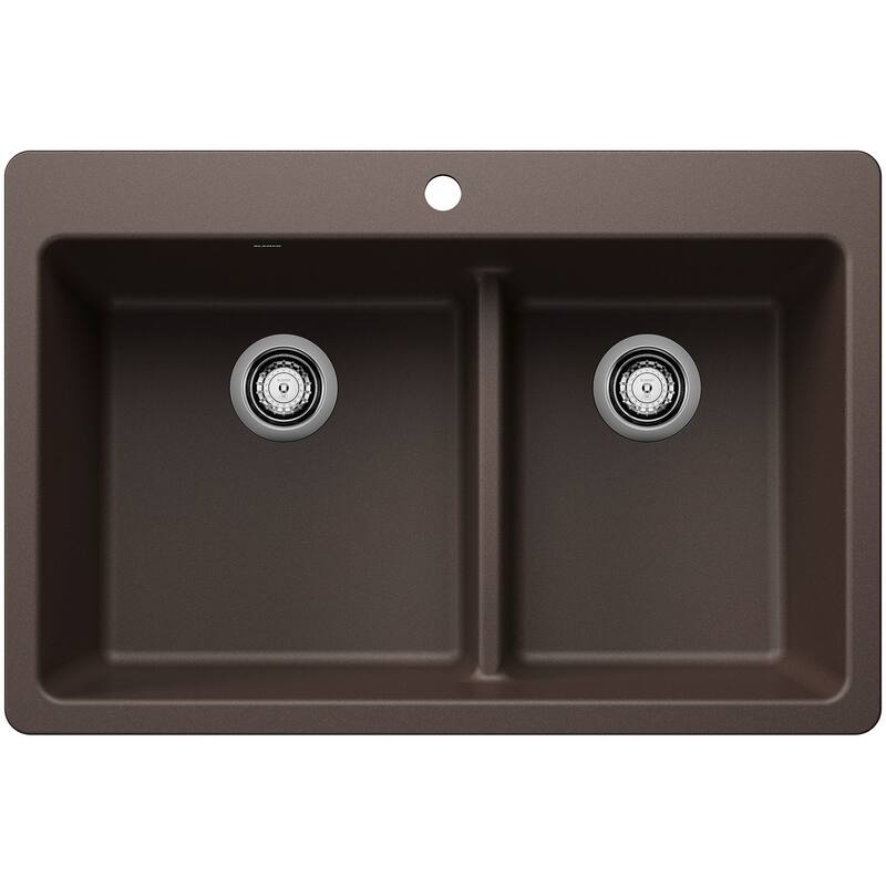 Blanco 443213 Liven 33" Drop-In/Undermount 60/40 Double Basin - Cafe Brown