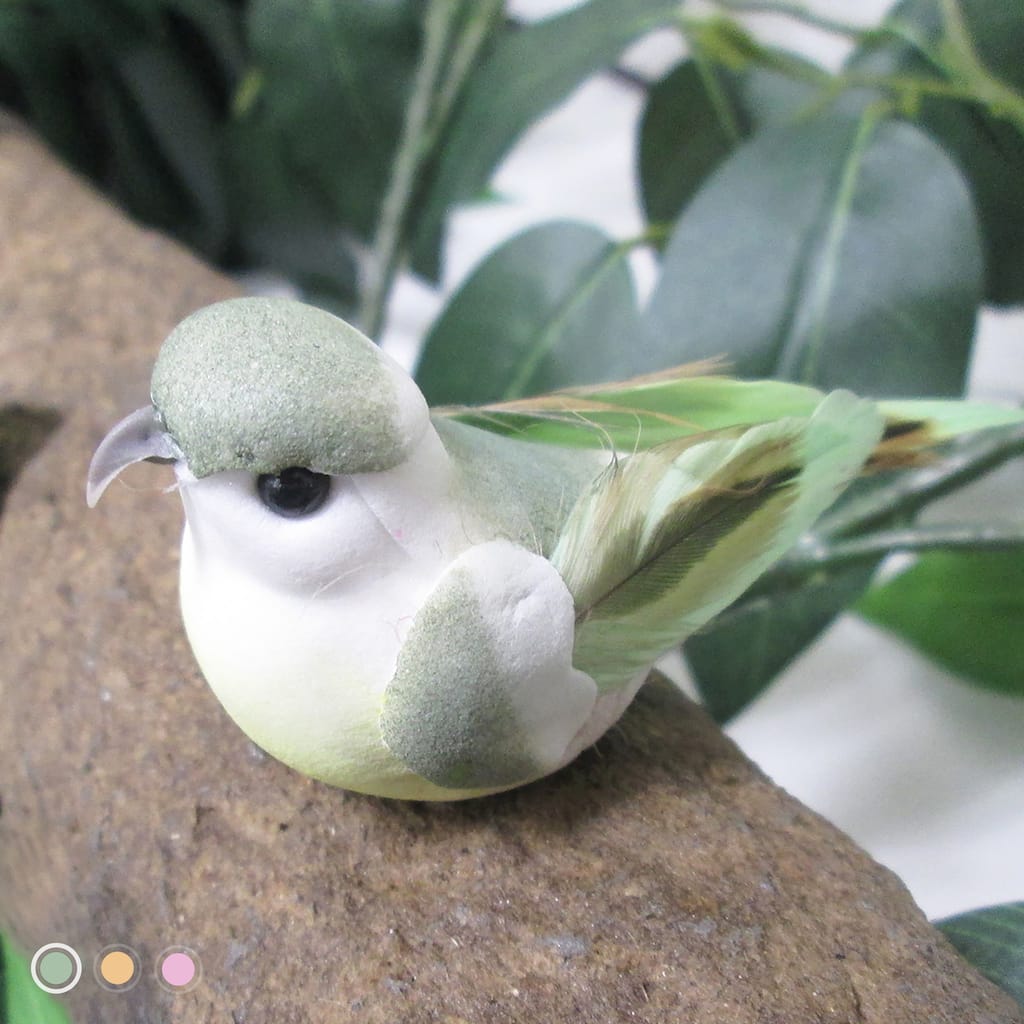 Set of 12 Artificial Yellow Belly Sparrow Bird Accent Decor Foam Feather Floral Arts Crafts 3.5in