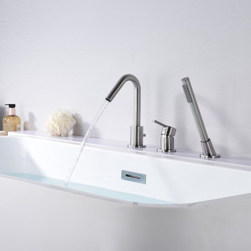 Roman Tub Faucet Brushed Nickel Bathtub Faucet Set with Handheld Shower