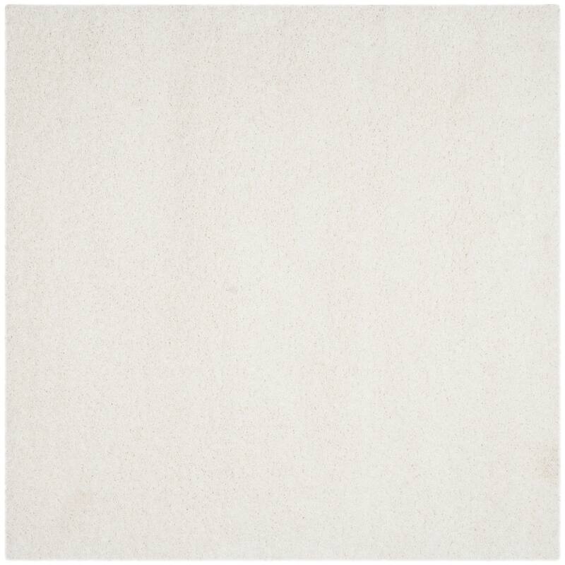 SAFAVIEH California Premium Shag Izat 2-inch Thick Area Rug - 4' Square - White