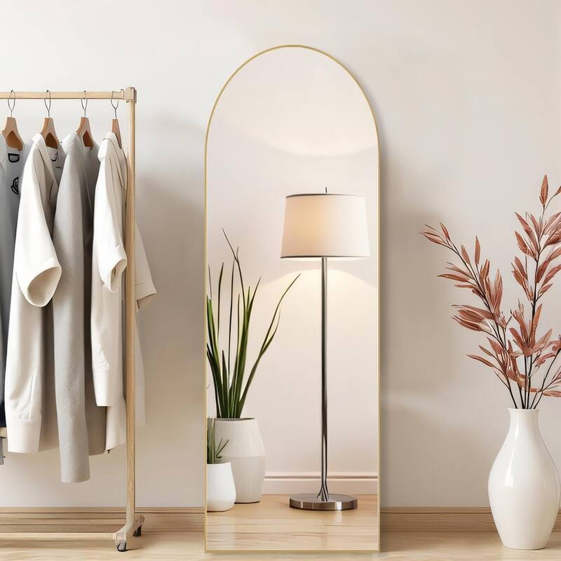 Arched Mirror Full Length, Upgraded 16"x59" Body Wall Mirrors with Shatter-Proof Glass, Floor Standing, Hanging or Leaning