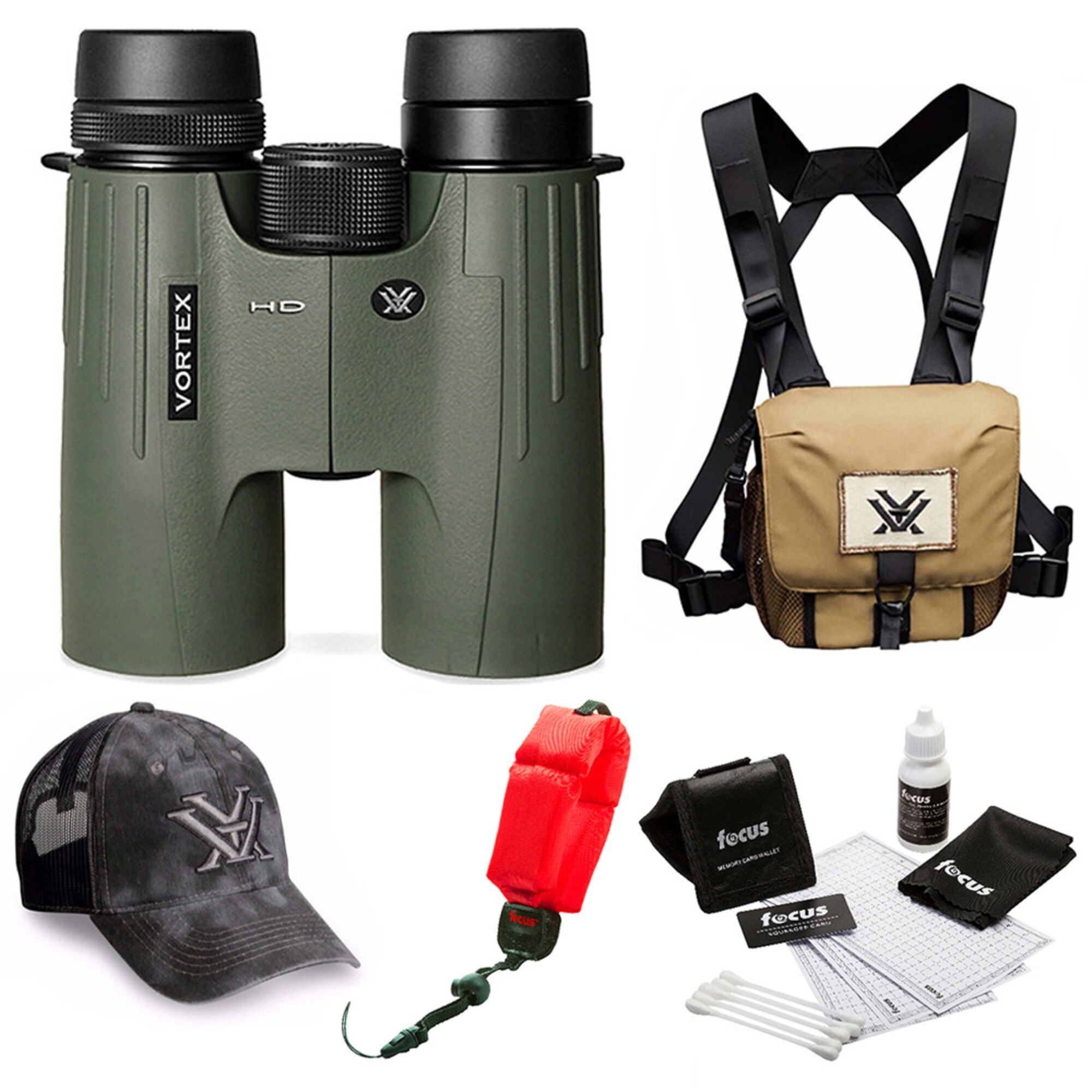 Vortex Optics Viper HD 8x42 Roof Prism Binocular with Harness Bundle