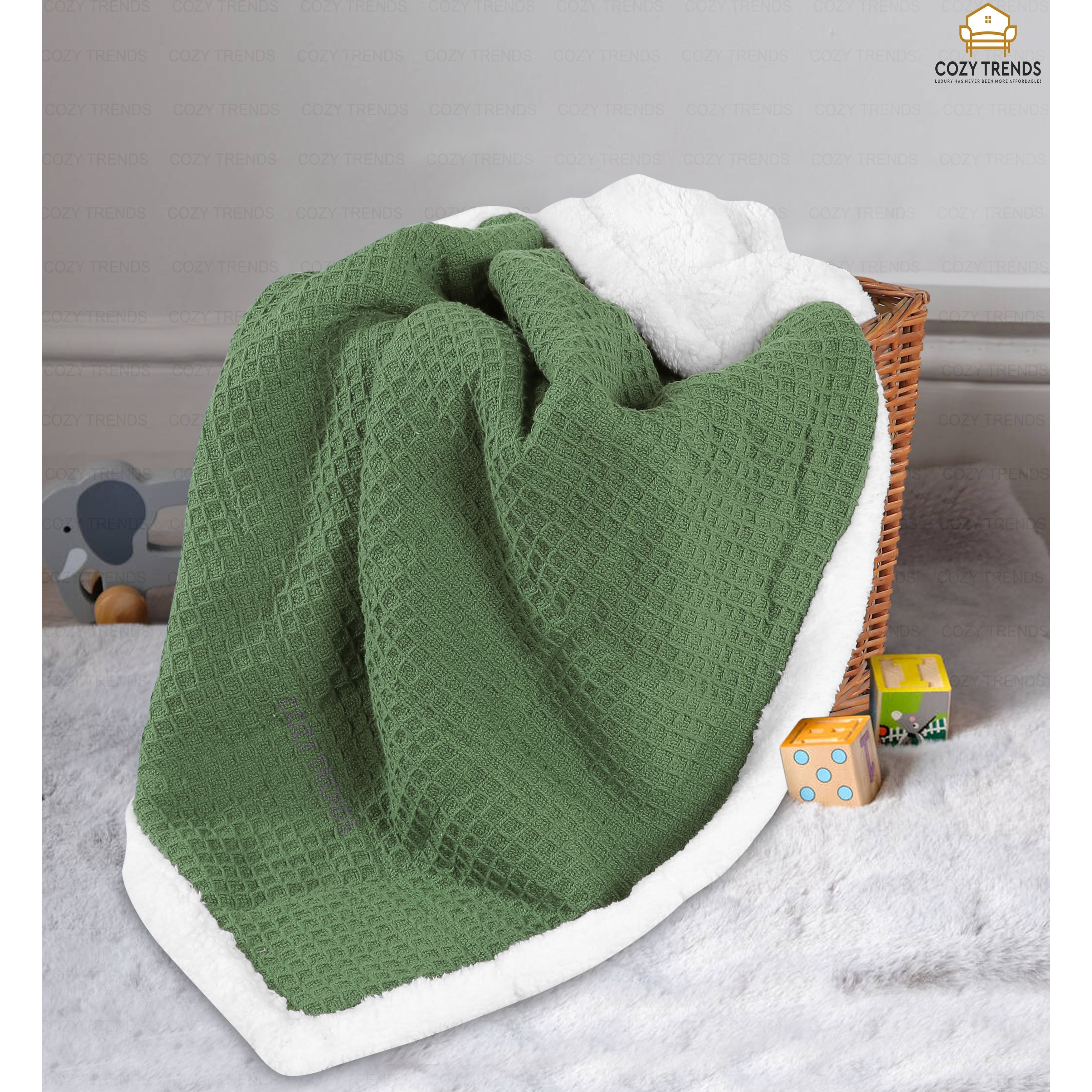 Luxurious Cotton Unisex Baby Blanket Waffle Weave with Sherpa Backing Soft  Cozy 30''x40'' Receiving Crib Stroller Nap Blanket - On Sale - Bed Bath &  Beyond - 35787161