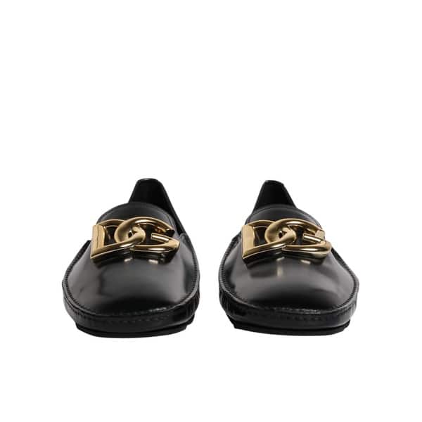 Dolce & Gabbana Black Leather DG Logo Loafer Men Dress Men's Shoes - Bed  Bath & Beyond - 42393177