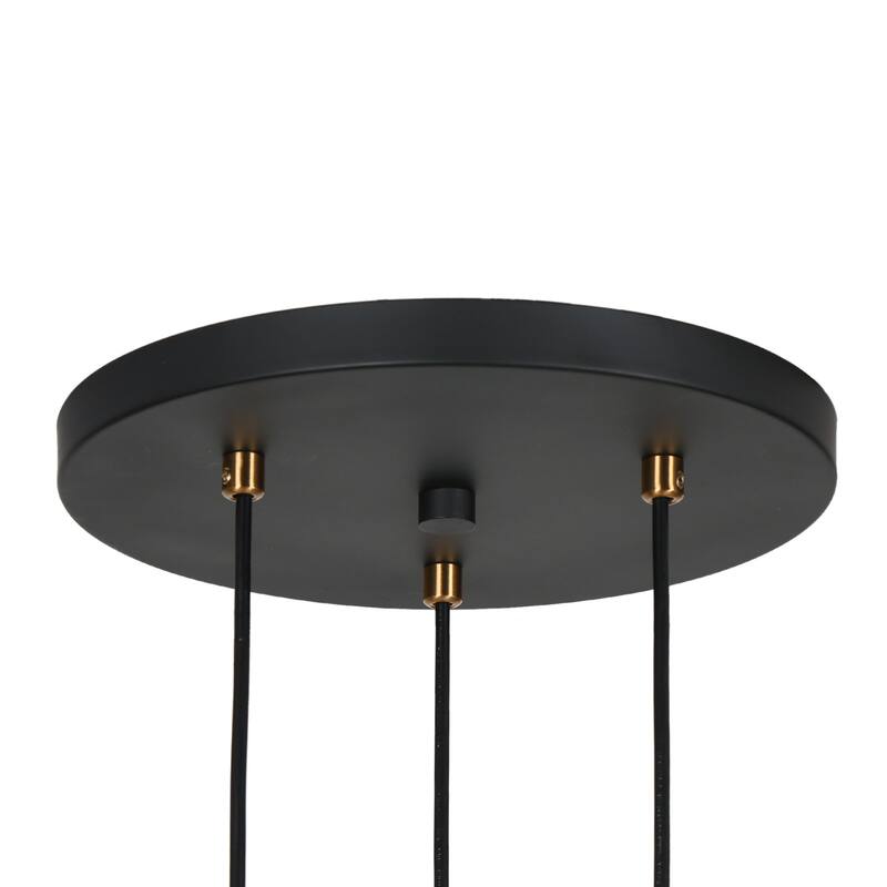 Beta Modern 3-Light Gold Black Orb Glass Cluster Pendant Light for Kitchen Island