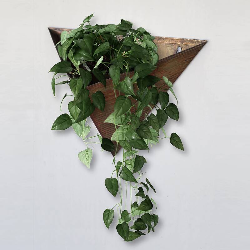 Triangular Living Wall Mounted Galvanized Steel/Zinc Succulent/Herb Planter - Indoor/Outdoor Living Art Potting Vessel