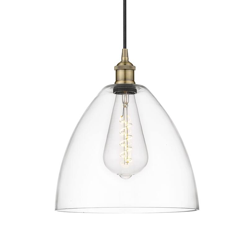Innovations Lighting 616-1P-14-12 Edison Dome Pendant Edison Dome 12" - Antique Brass / Clear