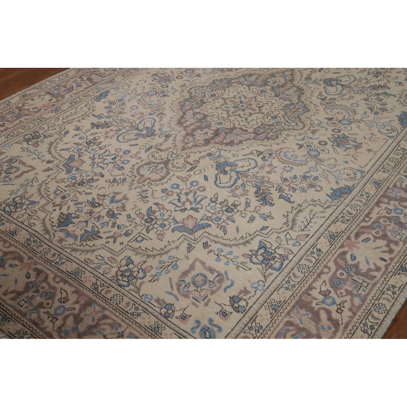 Tabriz Persian Area Rug Hand-Knotted Oriental Wool Carpet - 6'8"x 9'7"
