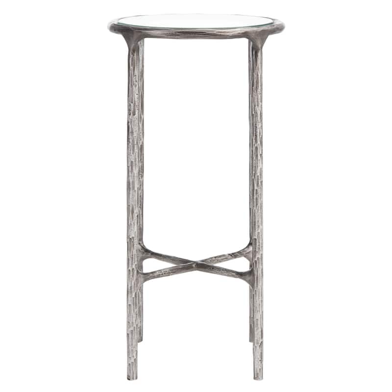 SAFAVIEH Couture Wubke Forged Metal Tall Round End Table, Fully Assembled - 12"W x 12"D x 24"H
