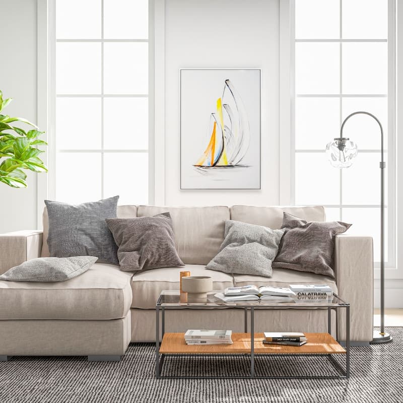 Schooner Winds Hand Painted Framed Canvas
