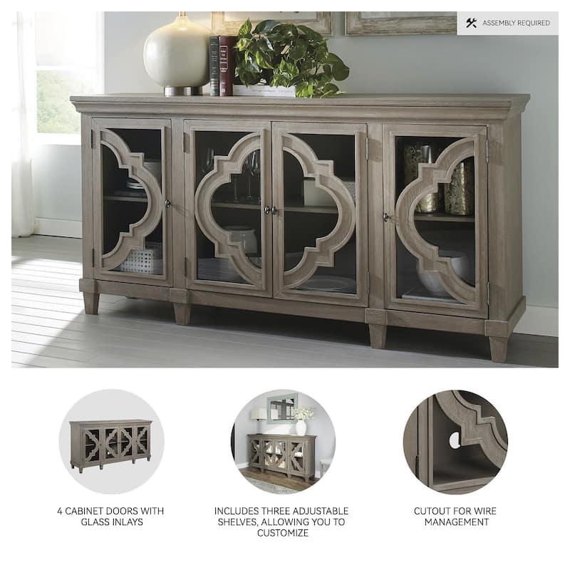 Fossil Ridge Gray Traditional Accent Cabinet
