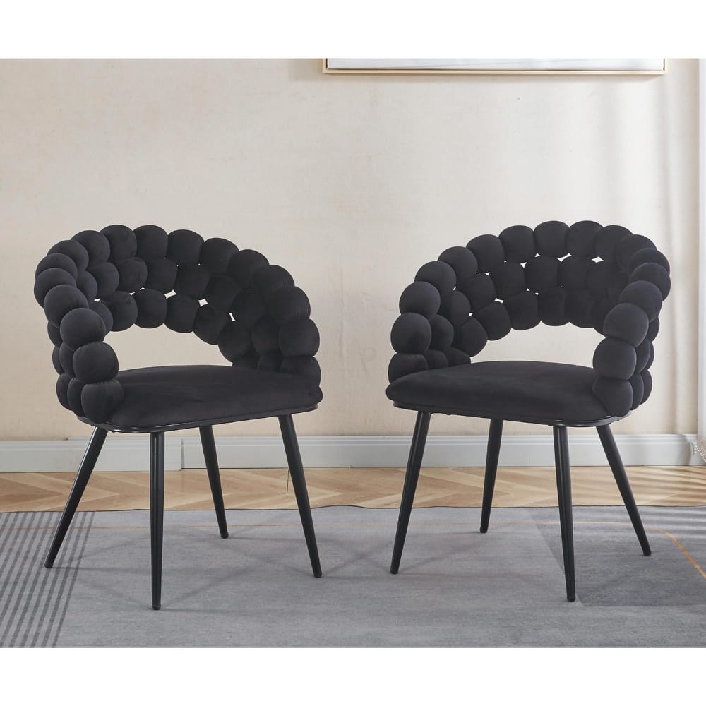 Modern Chair Set (2) - Iron Legs with Soft Cushions and Relaxing Backrest