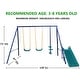 preview thumbnail 7 of 7, Blue Frame Metal Swing Set and Slide for kids