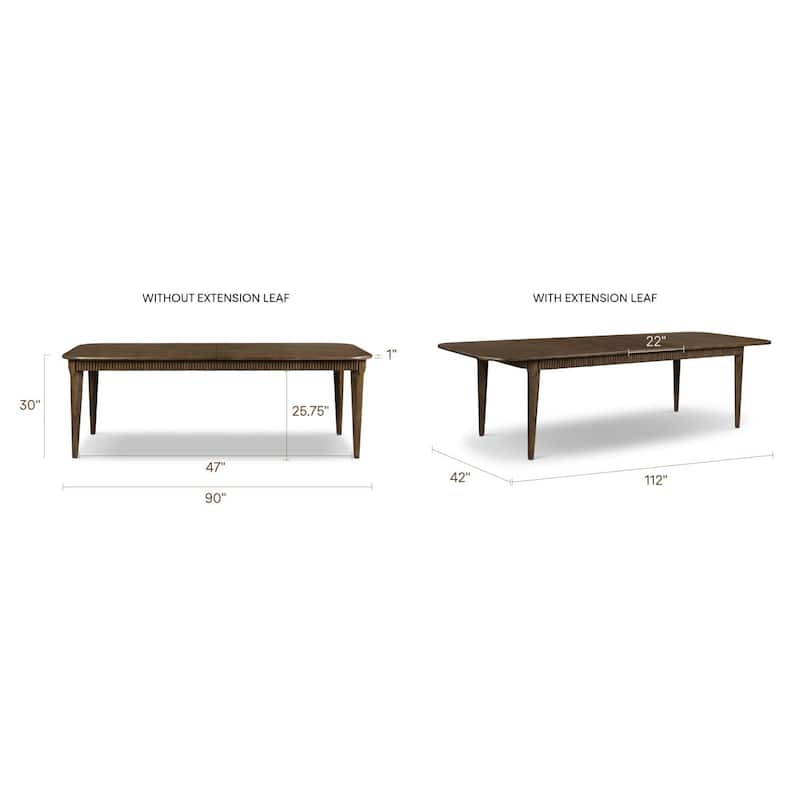 Deja Wood Extension Dining Table (90" - 112")