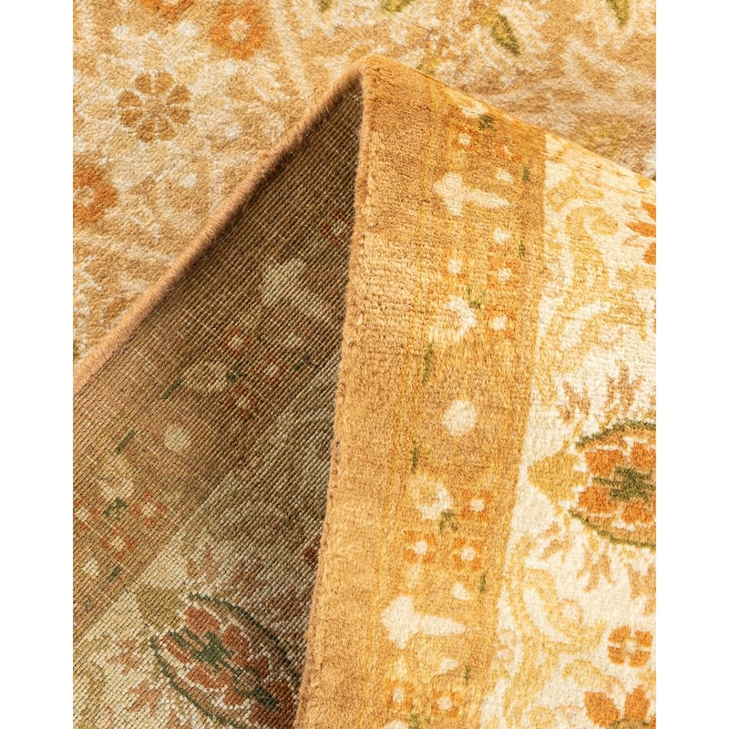 Overton Handknotted Wool Traditional Oriental Brown Area Rug - 5' x 8'