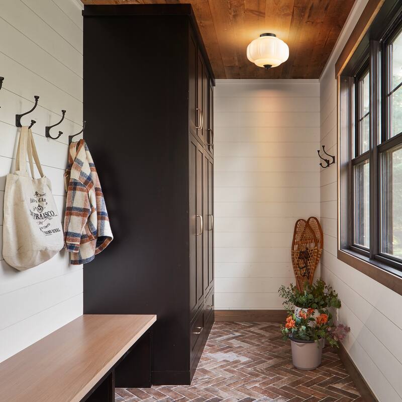 3-Light Transitional Metal & Glass Flush Mount with Charming Pumpkin Milk Glass Shade for Living Room - 15 in. W x 13 in. H