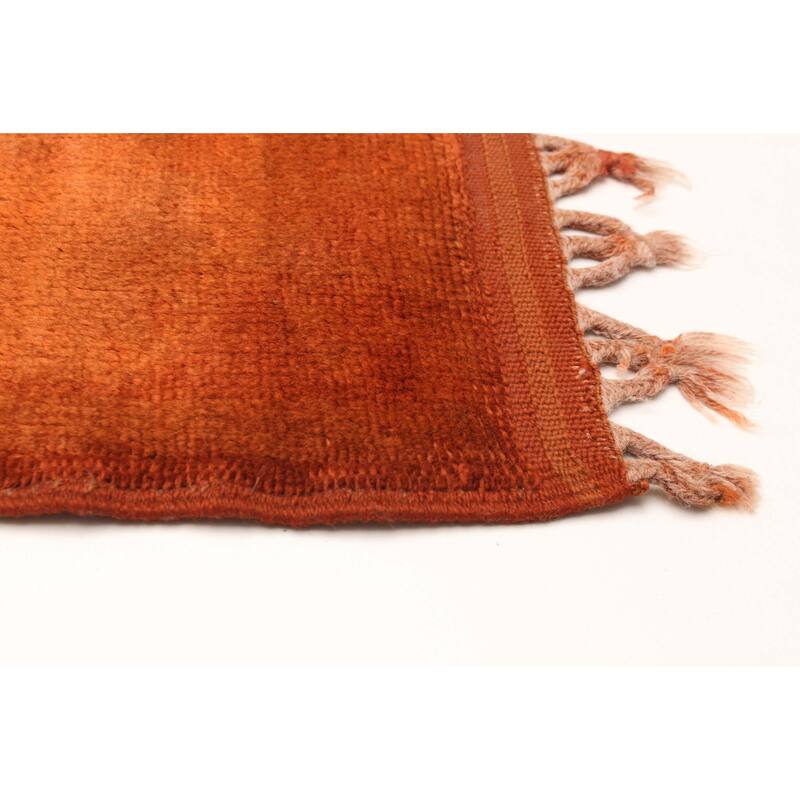 ECARPETGALLERY Hand-knotted Color Transition Burnt Orange Wool Rug - 2'7 x 8'11