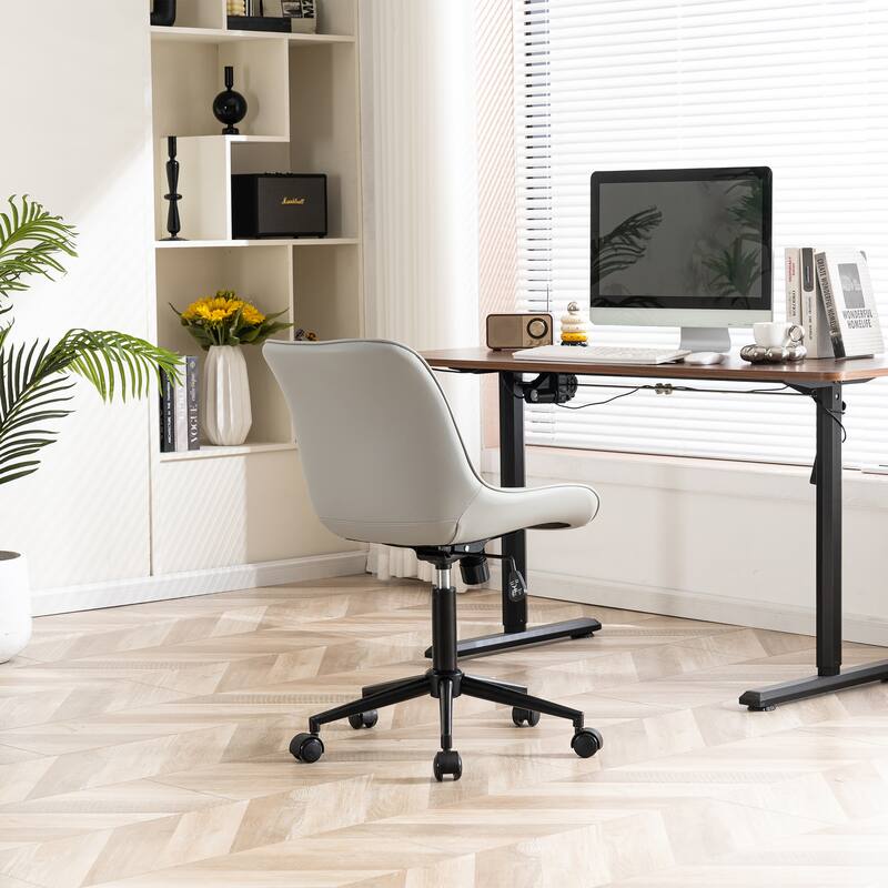 Armless Home Office Desk Chairs with Wheels Rolling Task Chair