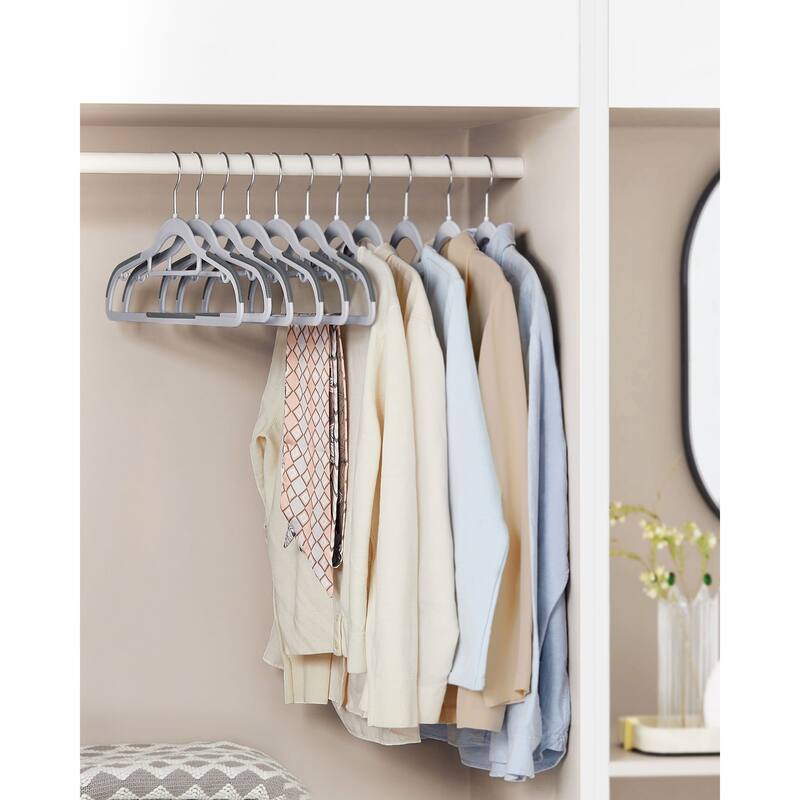 Multi-Purpose Clothes Hangers with Anti-Slip Rubber Grips Space-Saving Frame and Hook Rotation
