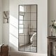 preview thumbnail 5 of 5, Modern Iron Window Pane Black & Gold Decorative Wall Mirror. - 69*30 Black