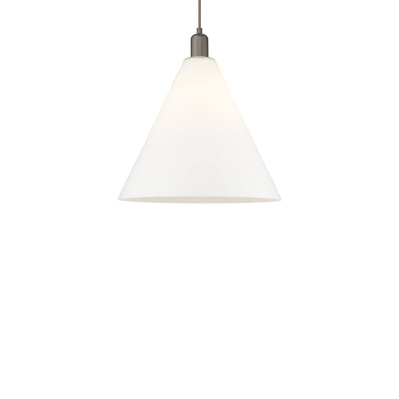 Innovations Lighting 716-1P-18-16 Berkshire Glass Pendant Berkshire - Oil Rubbed Bronze / Matte White