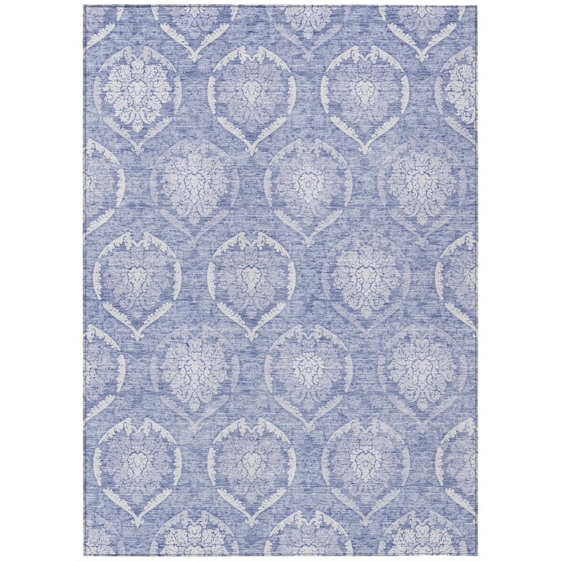 Machine Washable Indoor/ Outdoor Chantille Traditional Damask Rug