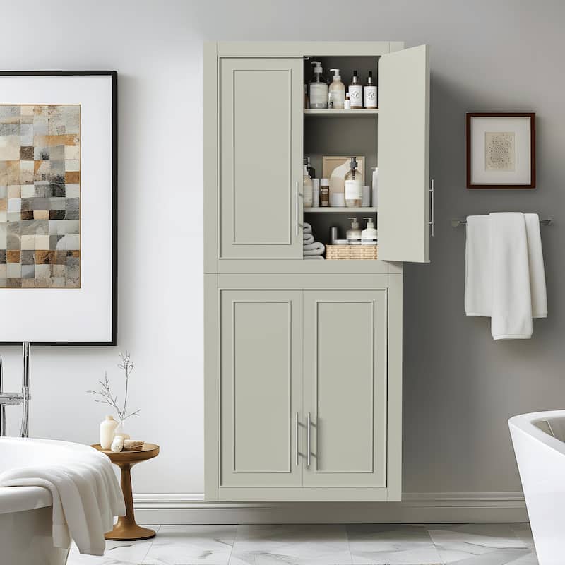 Wooden Storage Cabinet Wall Cabinet a Adjustable Shelf 26" - 26*22 - Grey